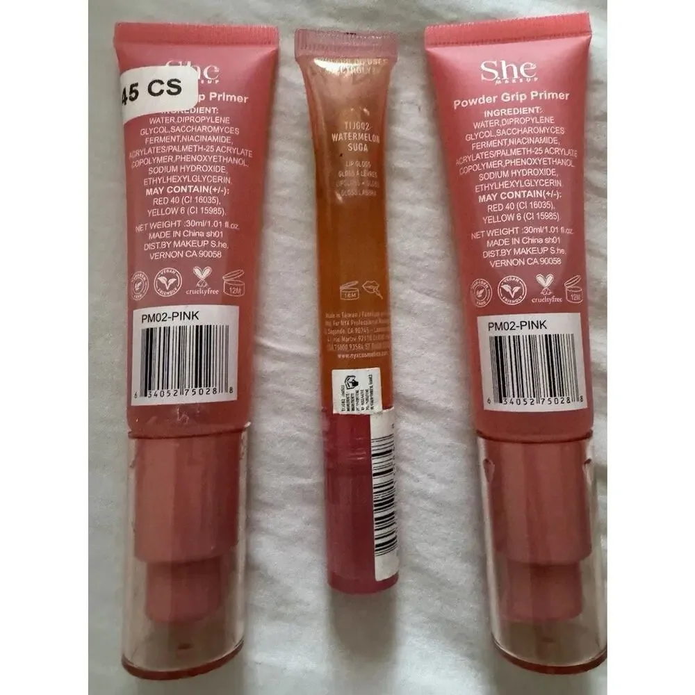 NYX This Is Juice Gloss + S.he Grip Primer Lot 3 Niacinamide Makeup New